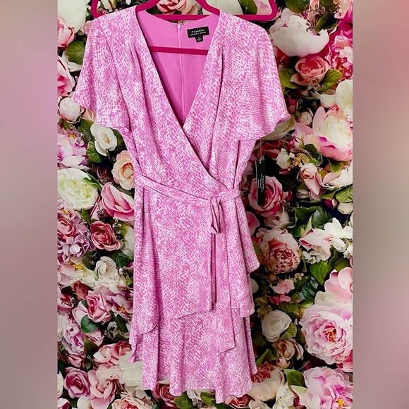 Tahari ASL Orchid Snake Print Dress Size 8 - Picture 9 of 11